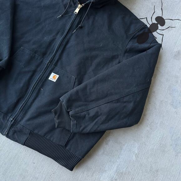 Vintage Y2K Carhartt J140 black hooded work wear jacket - Picture 4 of 10